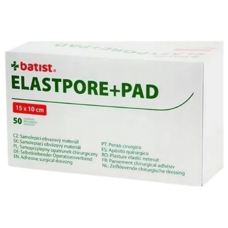 BATIST ELASTPORE+PAD sterilné krytie 10 cm x 15 cm 50 ks