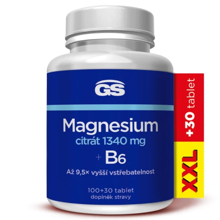 GS Magnesium citrát 1340 mg + B6 XXL 130 ks