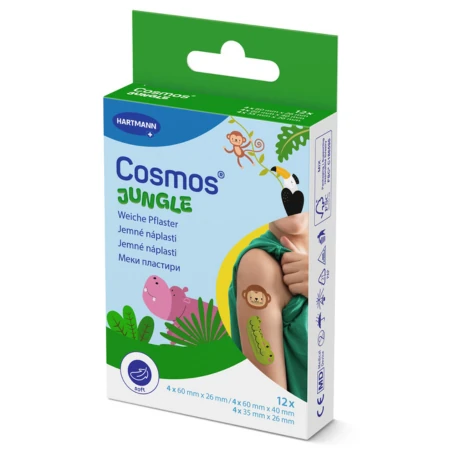 COSMOS Jungle náplasť v tvare zvieratiek 3 veľkosti 1 x 12 ks