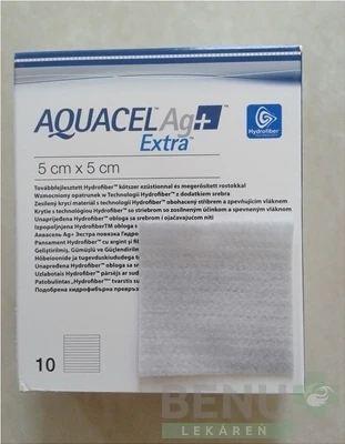 AQUACEL Ag+ Extra krytie na rany  5x5 cm 10ks