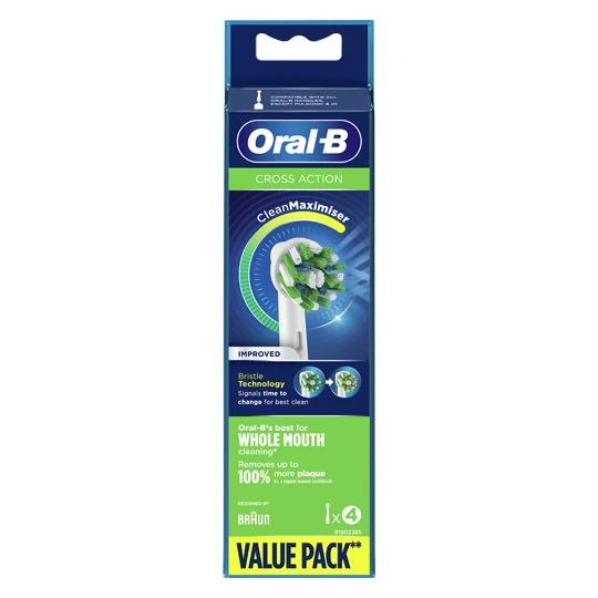 ORAL-B Cross action white čistiace náhradné hlavice 4 ks
