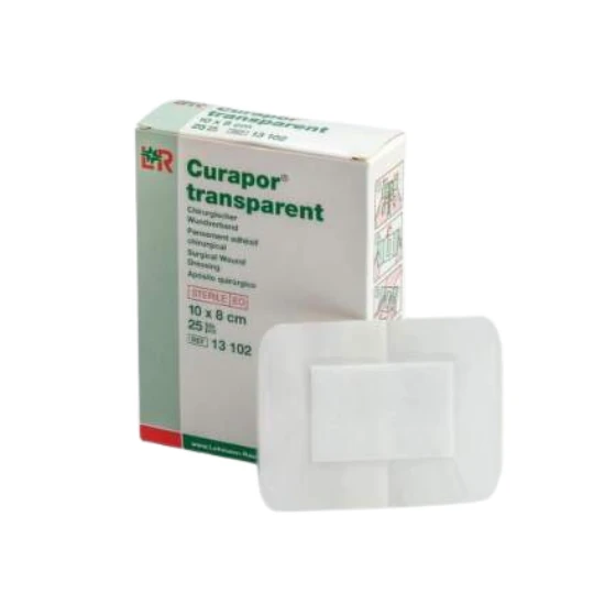CURAPOR Krytie na rany transparent 10 x 8 cm sterilné vodeodolné 25 ks