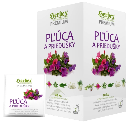 HERBEX Premium pľúca a priedušky 20 x 1,5 g