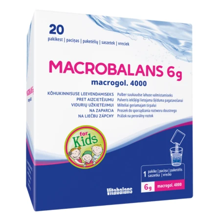 MACROBALANS 6 g macrogol. 4000 pre deti 20 vrecúšok