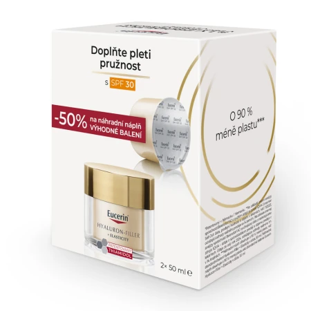 EUCERIN HYALURON-FIL.+ELASTICITY Denný krém SPF30 dóza + náhradná náplň refill 1 x 1 set