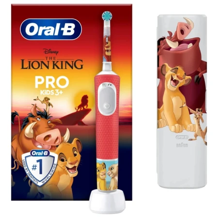 ORAL-B Vitality pro kids lion king detská elektrická zubná kefka + cestovné puzdro set