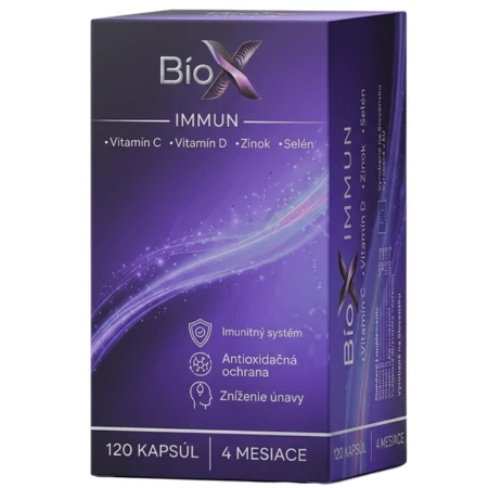 BIOX Immun vitamín C + vitamín D + zinok + selén 120 kapsúl