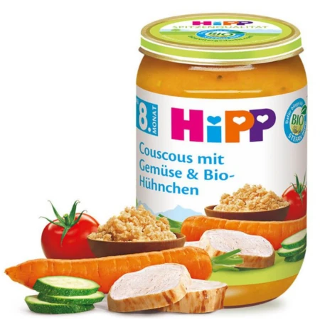 HiPP BIO Kuskus so zeleninou a kuracie mäso príkrm od ukonč. 8. mesiaca 220 g