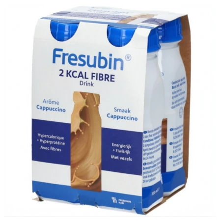 FRESUBIN 2 Kcal fibre drink sol príchuť kapučíno 4 x 200 ml