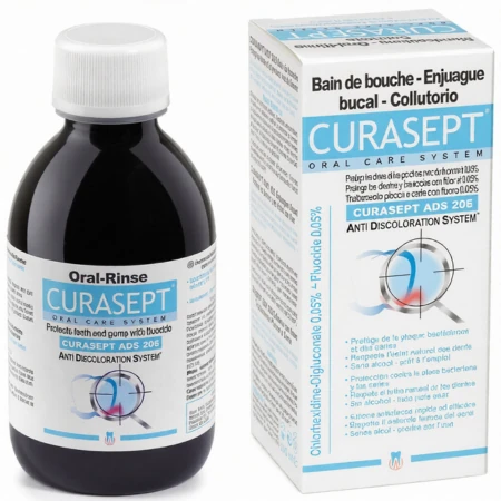CURASEPT ADS DNA 205 ústna voda s chlórhexidínom 0,05 % + fluorid 0,05 % 200 ml