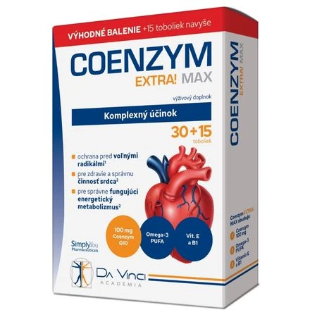 DA VINCI Coenzym extra max 100 mg 30 + 15 kapsúl ZADARMO