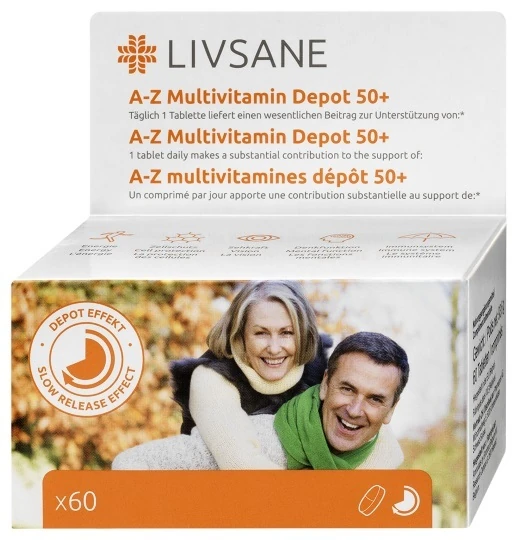 LIVSANE A-Z Multivitamín komplex 50+ 60 tabliet