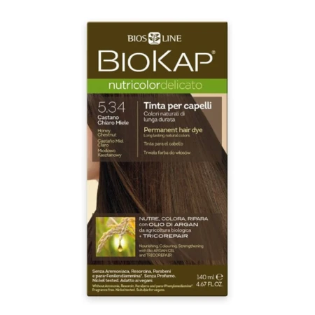 BIOKAP Nutricolor delicato farba na vlasy 5.34 medový gaštan 140 ml
