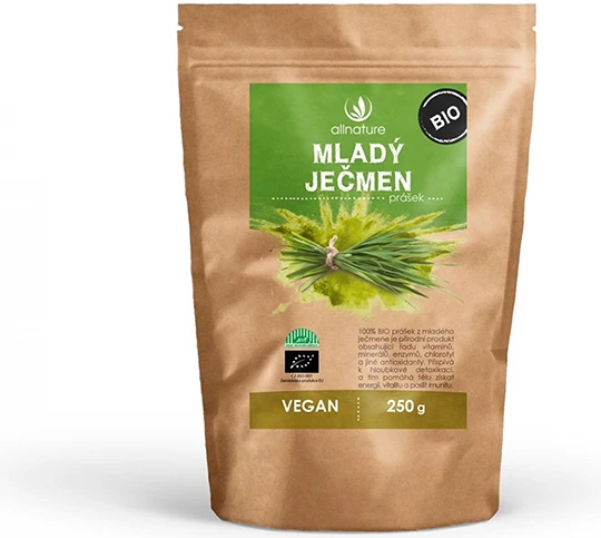 ALLNATURE Mladý jačmeň bio vegan prášok 250 g