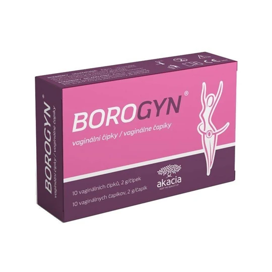 BOROGYN Vaginálne čapíky 10 x2 g