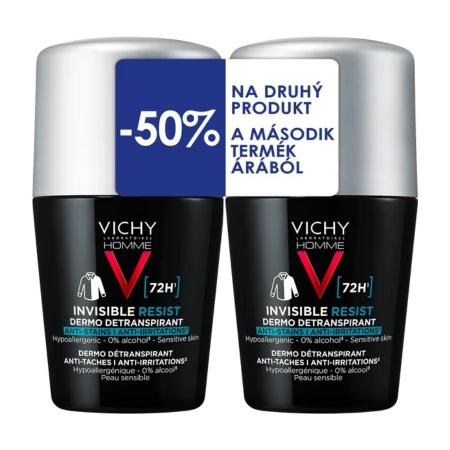 VICHY Homme invisible resist detranspirant 72h duo 2 x 50 ml