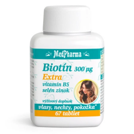 MEDPHARMA Biotín 300 µg extra vlasy, nechty, pokožka 67 tabliet