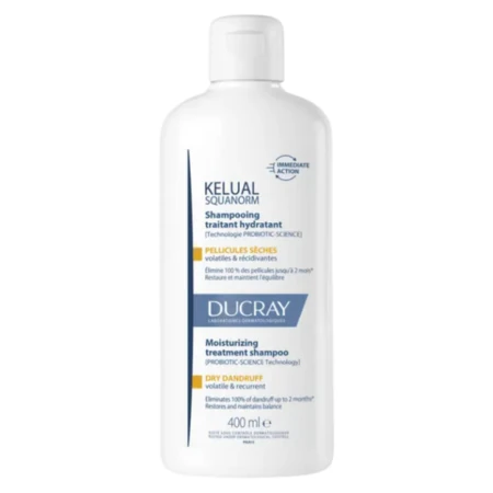 DUCRAY Kelual squanorm hydratačný šampón suché lupiny 400 ml
