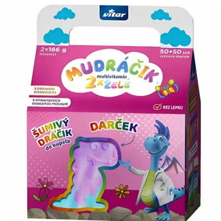 VITAR Mudráčik multivitamín želé duopack dievča + darček 100 ks