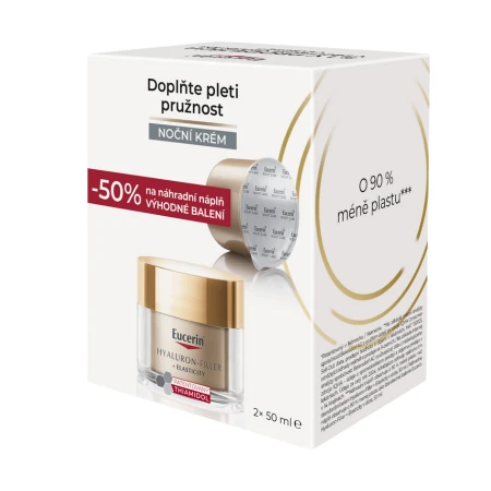 EUCERIN HYALURON-FIL.+ELASTICITY Nočný krém dóza + náhradná náplň refill 1 x 1 set