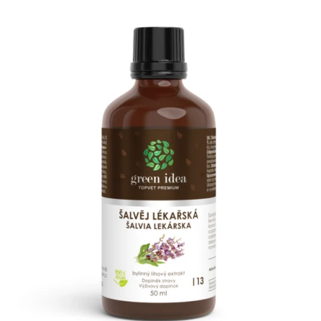 GREEN IDEA Šalvia lekárska bylinný liehový extrakt kvapky 50 ml