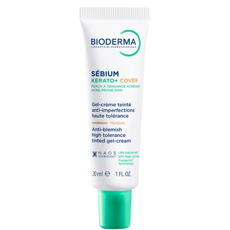 BIODERMA Sébium kerato+ cover gél krém tónovaný medium 30 ml