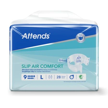ATTENDS Slip Air Comfort 9 L plienkové nohavičky, obvod bokov 100-150 cm, savosť 2725 ml 28 ks