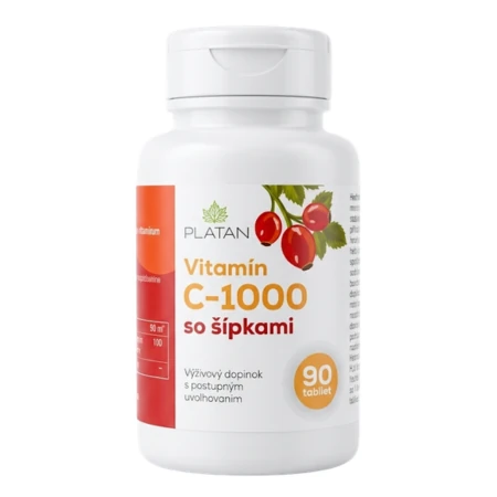 PLATAN Vitamín C-1000 so šípkami s postupným uvoľňovaním 90 tabliet