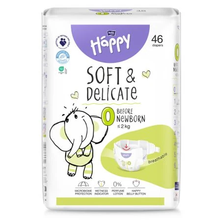 BELLA Happy Soft&delicate 0 before newborn detské plienky do 2 kg 1 x 46 ks