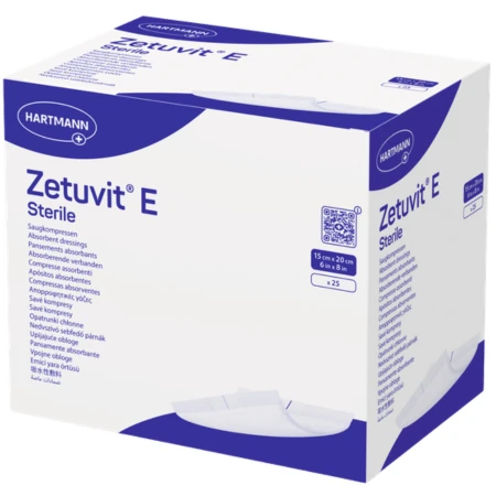 ZETUVIT E Sterile sterilný nasiakavý kompres 15x20 cm 25 ks