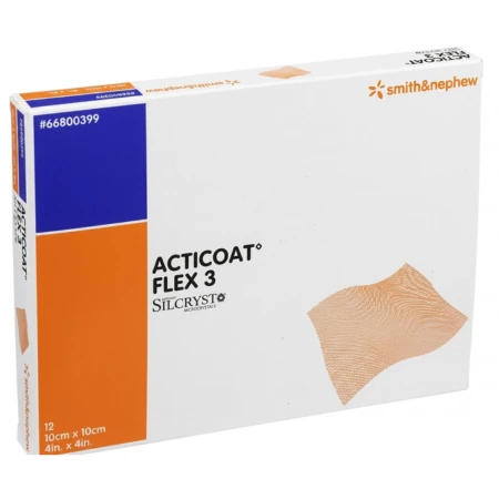 ACTICOAT Flex 3 krytie na rany10x10 cm s nanokryštalickým striebrom 12 ks