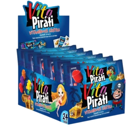 BIOTTER Vitapiráti vitamínové lízanky dve príchute jahoda a pomaranč 2 x 12 ks