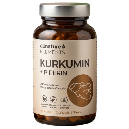 ALLNATURE Kurkumín s piperínom bylinný extrakt 60 kapsúl