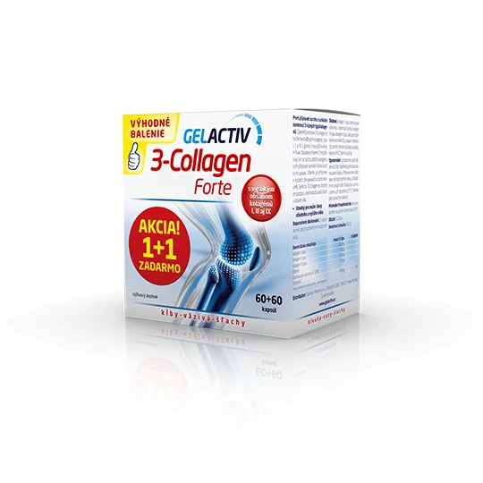 Gelactiv 3-collagen forte 60 + 60 kapsúl ZADARMO