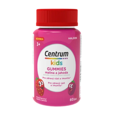 CENTRUM Kids gummies malina a jahoda multivitamín pre deti 60 želé