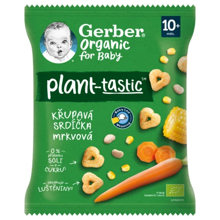 GERBER Organic chrumkavé srdiečka mrkvové 28 g