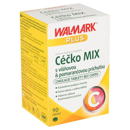 WALMARK Céčko mix 100 mg višňa pomaranč 90 tabliet