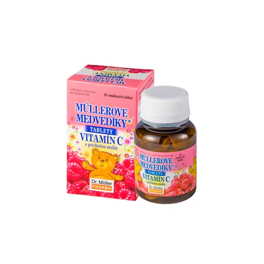 MÜLLEROVE MEDVEDÍKY Vitamín C malina 45 tabliet