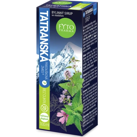 FYTO Tatranská priedušková zmes sirup bez cukru 100 ml