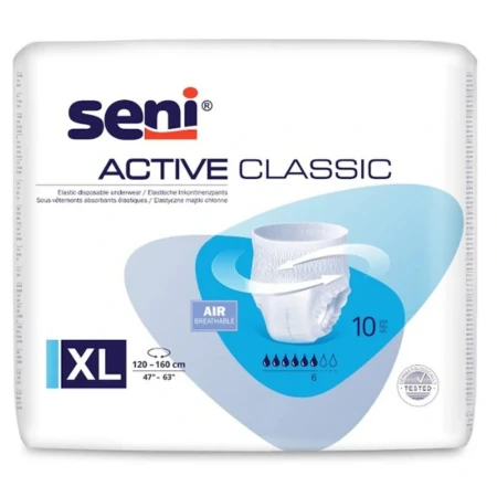 SENI Active classic XL navliekacie nohavičky absorpčné pás 120-160 cm 1 x 10 ks