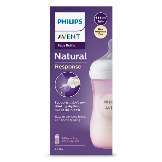 AVENT Fľaša natural response 260 ml ružová 1 ks