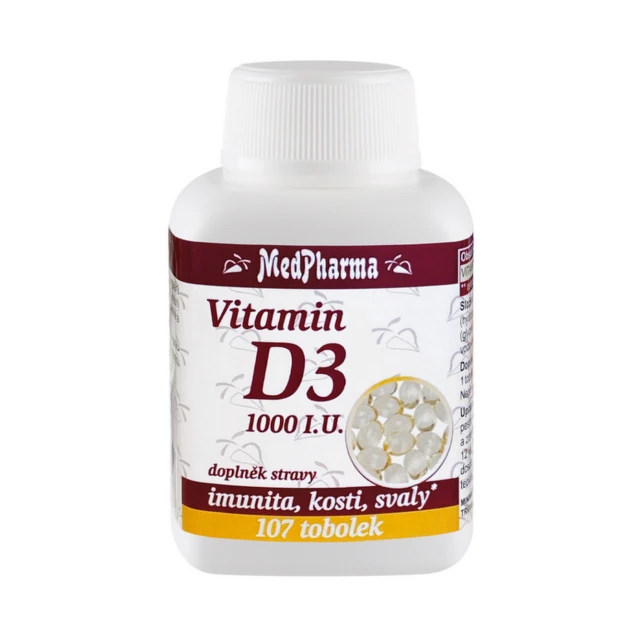 MEDPHARMA Vitamín D3 1000 i.u. 107 kapsúl