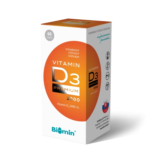 BIOMIN Vitamín D3 premium 2000 I.U. 60 kapsúl