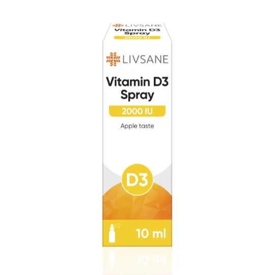 LIVSANE Vitamín D3 2000 IU sprej s príchuťou jablka 10 ml