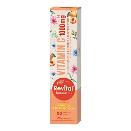 REVITAL Botanicals vitamín C 1000mg marhuľa a zelený čaj 20 šumivých tabliet