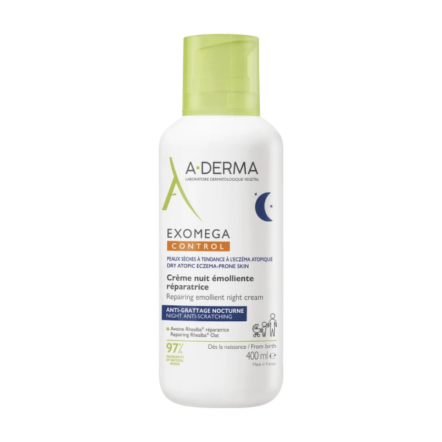 A-DERMA Exomega control regeneračný emolienčný nočný krém 400 ml