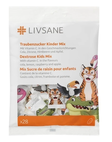 LIVSANE Dextróza pre deti mix 28 kusov