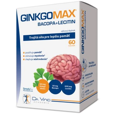 DA VINCI Ginkgomax + bacopa + lecitin 60 kapsúl