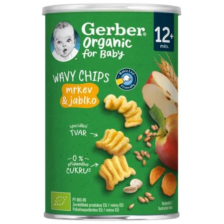 Gerber Organic WAVY CHIPS mrkva & jablko (od 12 mesiaca) 35 g