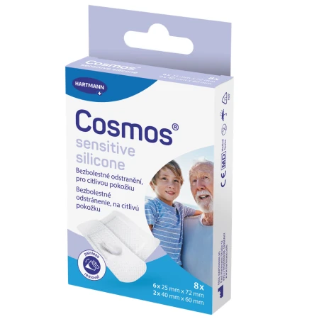 COSMOS Sensitive silicone náplasť na rany na citlivú pokožku inov.2025 1 x 8 ks